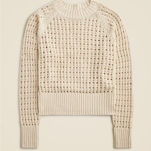 J. Crew Women's Tan 100% Cotton Open-Knit Sweater